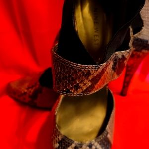 Nine West, leopard leather 4 inch heel
